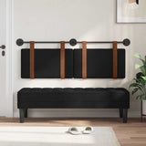 Vidaxl hangend hoofdbord zwart antiek pu