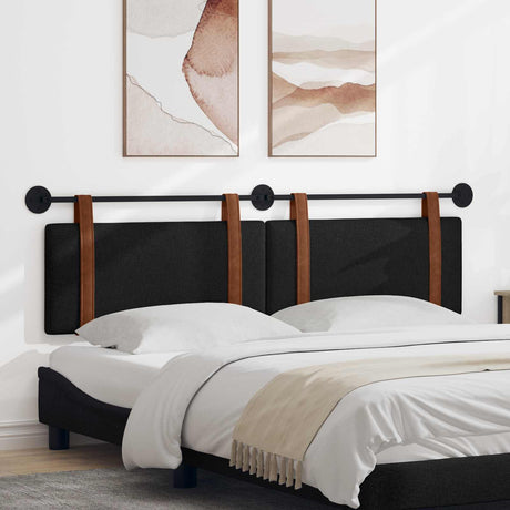 Vidaxl hangend hoofdbord zwart antiek pu