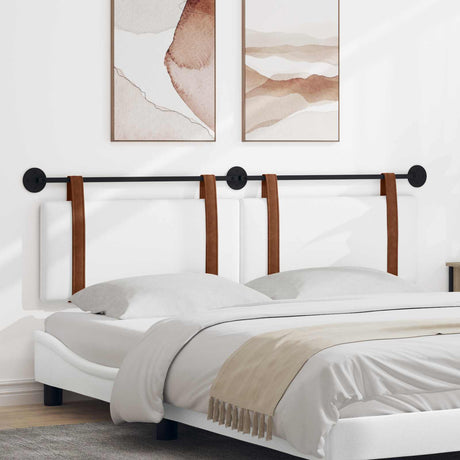 Vidaxl hangend hoofdbord wit antiek pu