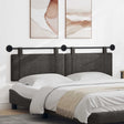 Vidaxl hangend hoofdbord zwart antiek pu