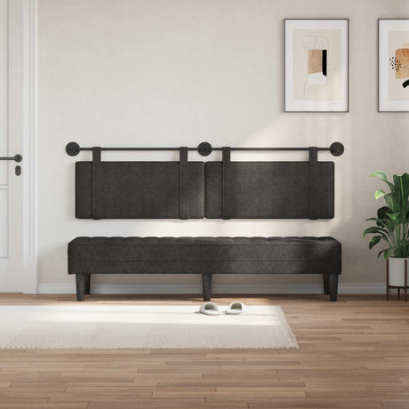 Vidaxl hangend hoofdbord zwart antiek pu