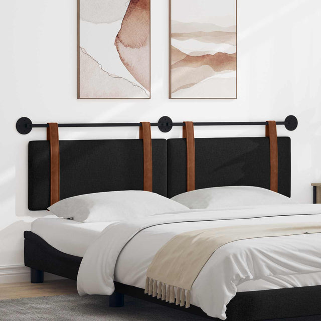 Vidaxl hangend hoofdeinde effen zwart 190 x 55 x 5 cm antiek pu