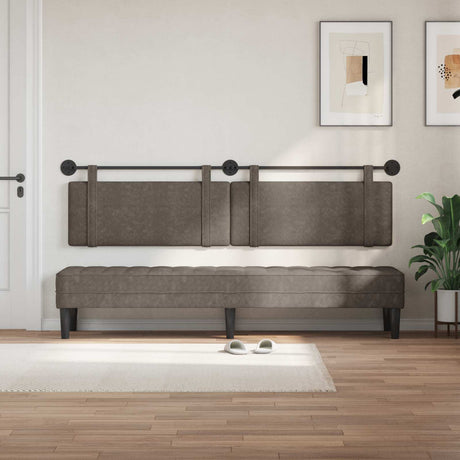 Vidaxl hangend hoofdbord grijs antiek pu