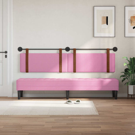 Vidaxl hangend hoofdbord roze antiek pu