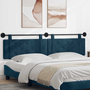 Vidaxl hangend hoofdbord blauw fluweel