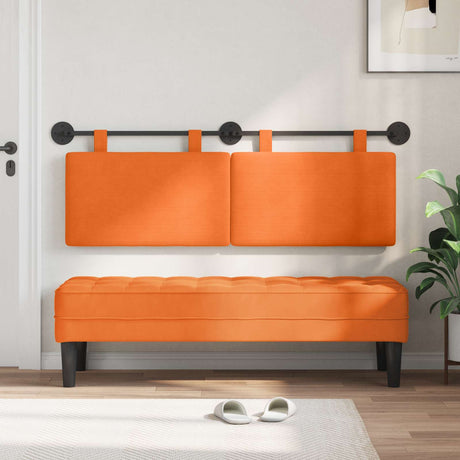 Vidaxl hangend hoofdbord oranje katoen stof