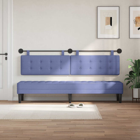 Vidaxl hangend hoofdbord jeans blauw stof