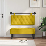 Vidaxl hangend hoofdbord geel fluweel