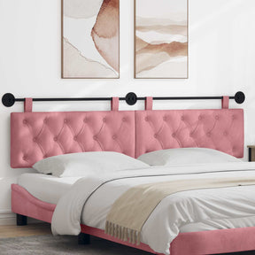 Vidaxl hangend hoofdbord roze fluweel