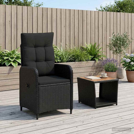 Vidaxl tuin loungeset 2 st zwart pe rattan en poeder-coated staal