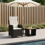 Vidaxl tuin loungeset 2 st zwart en cream wit