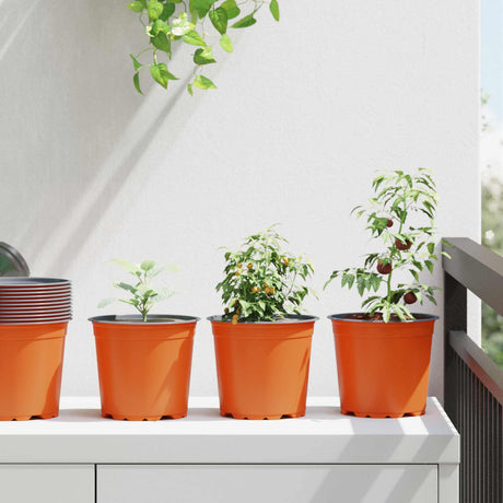 Vidaxl ronde bloempot 200 st terracotta ø 15 x 13 cm kunststof