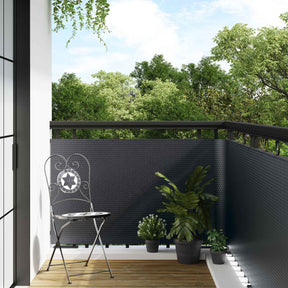 Vidaxl balkon scherm donkergrijs 400 x 80 cm poly rattan