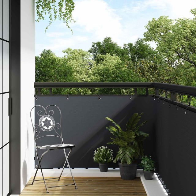 Vidaxl balkon scherm met oogjes 400 x 100 cm poly rattan