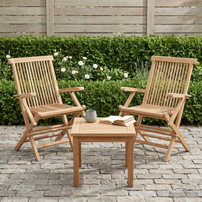 Vidaxl opvouwbare tuinstoel 2 st naturel massief teakhout
