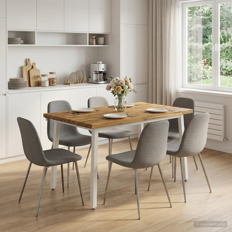 Vidaxl 110 x 55 x 75 cm massief acaciahout wit rechthoekig