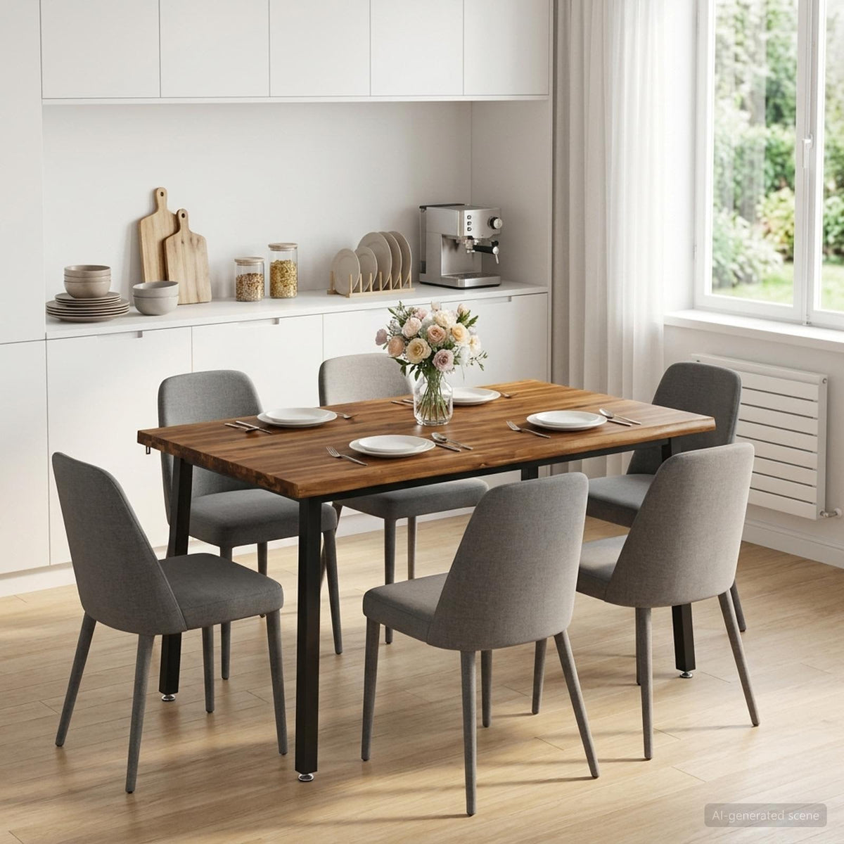 Vidaxl 140 x 70 x 75 cm massief acaciahout naturel en zwart