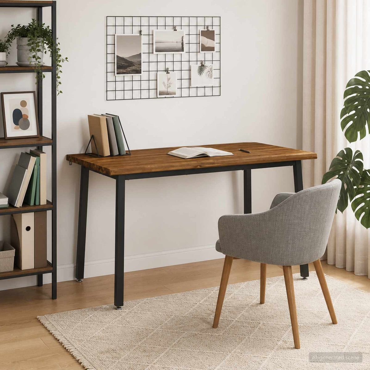 Vidaxl 140 x 70 x 75 cm massief acaciahout naturel en zwart