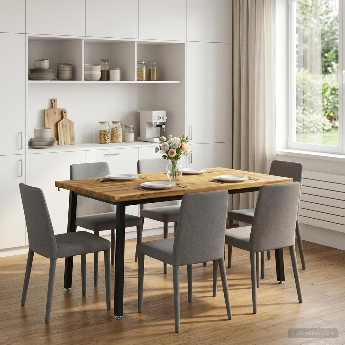 Vidaxl 140 x 70 x 75 cm massief acaciahout wit en zwart rechthoekig