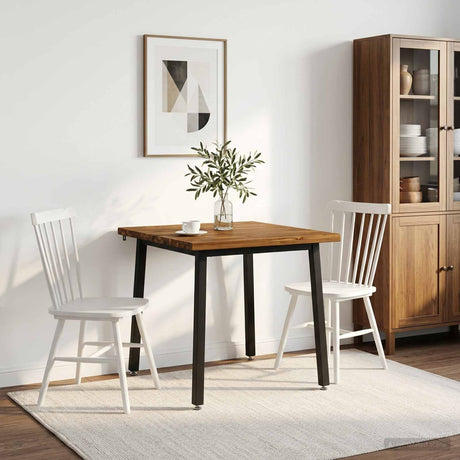 Vidaxl 60 x 55 x 75 cm massief acaciahout naturel en zwart rechthoekig