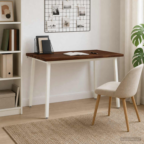 Vidaxl 120 x 70 x 75 cm massief acaciahout donkerbruin en wit