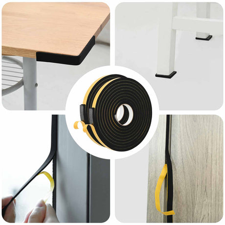 Vidaxl zelfklevende schuimtape 2 st zwart 15mm x 5m cr schuim