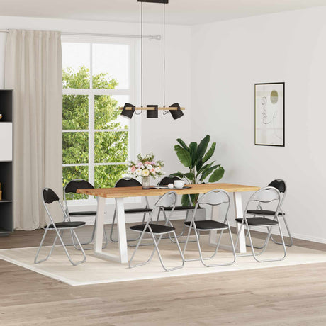 Vidaxl inklapbare stoel 8 st nep leer zwart en grijs 48 x 43,5 x 81 cm