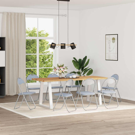 Vidaxl inklapbare stoel 8 st nep leer grijs 48 x 43,5 x 81 cm