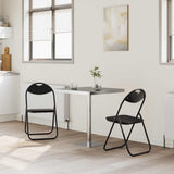 Vidaxl inklapbare stoel 2 st nep leer zwart 48 x 43,5 x 81 cm