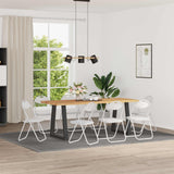 Vidaxl inklapbare stoel 8 st nep leer wit 48 x 43,5 x 81 cm