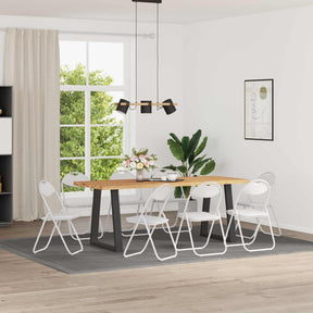 Vidaxl inklapbare stoel 8 st nep leer wit 48 x 43,5 x 81 cm