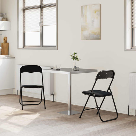 Vidaxl inklapbare stoel 2 st fluweel zwart 48 x 44 x 78 cm