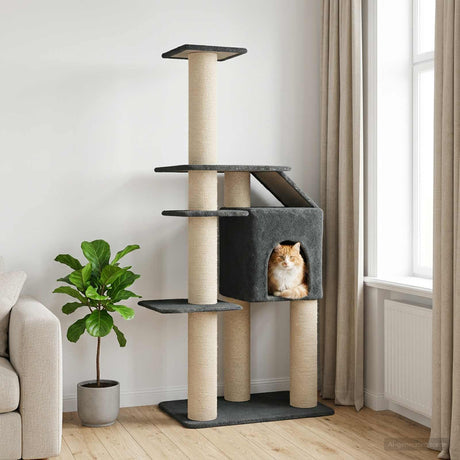 Vidaxl kattenboom met sisal krabpalen donkergrijs 183 cm
