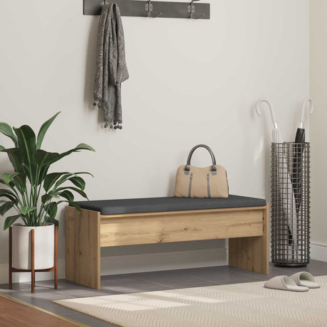 Vidaxl schoenbank met kussen artisanaal eiken 103 x 38 x 40 cm