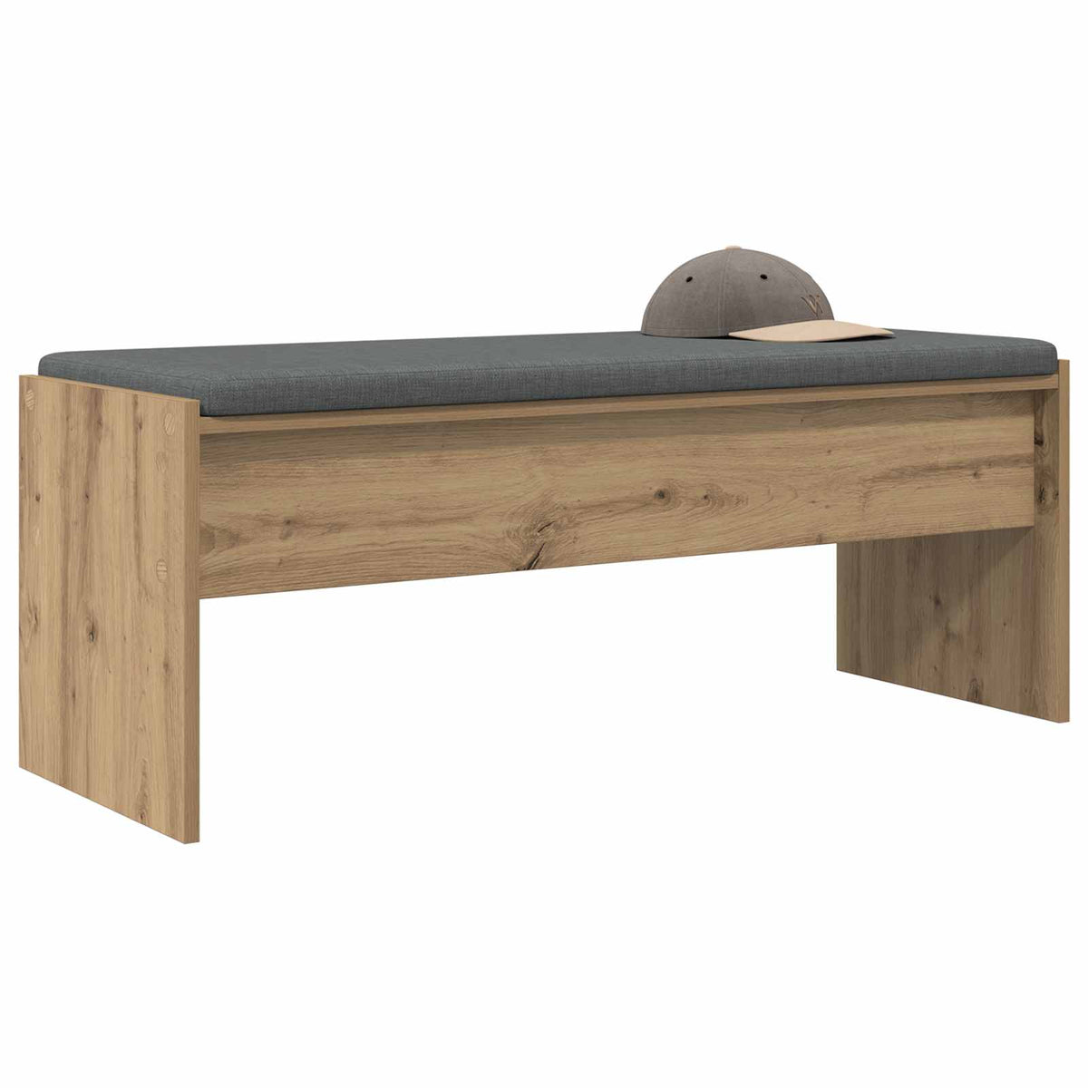 Vidaxl schoenbank met kussen artisanaal eiken 103 x 38 x 40 cm