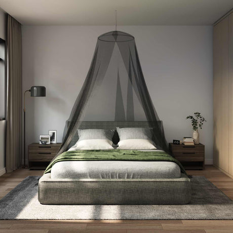 Vidaxl klamboe voor bed 3 st 156 mesh zwart ⌀56 x 220 cm polyester