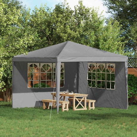 Vidaxl party tent zijwand 2 st 300 x 195 cm lichtgrijs pe en staal