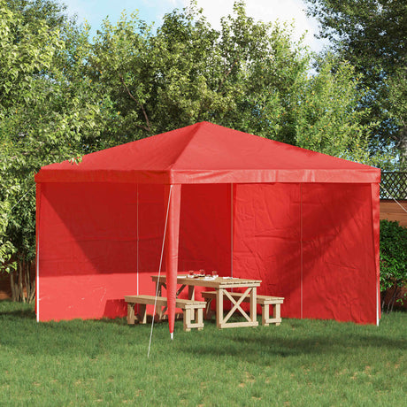 Vidaxl party tent zijwand 2 st 300 x 195 cm rood pe en staal