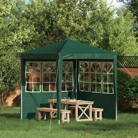 Vidaxl party tent zijwand 2 st 200 x 195 cm groen pe en staal