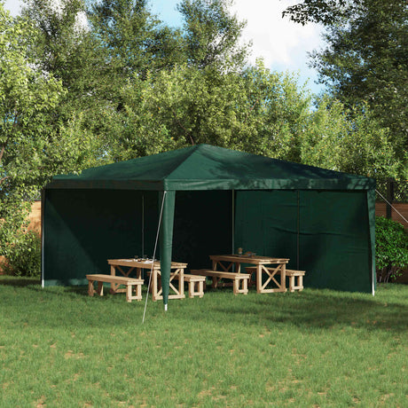 Vidaxl party tent zijwand 2 st 400 x 195 cm groen pe en staal