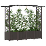 Vidaxl verhoogd bed met trellis en dak bruin 204 x 40 x 138 cm pp