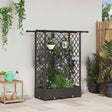 Vidaxl verhoogd bed met trellis en dak bruin 124 x 40 x 121 cm pp