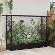 Vidaxl verhoogd bed met trellis en dak zwart 203 x 40 x 121 cm pp