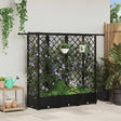 Vidaxl verhoogd bed met trellis en dak zwart 164 x 40 x 121 cm pp