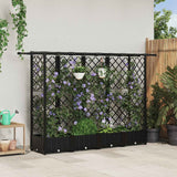Vidaxl verhoogd bed met trellis en dak zwart 202,5 x 40 x 121 cm pp