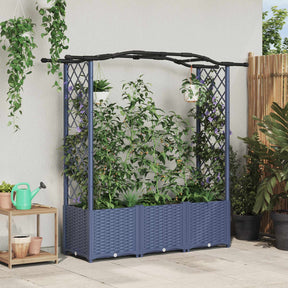 Vidaxl verhoogd bed met trellis en dak grijs 164 x 40 x 138 cm pp
