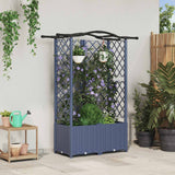 Vidaxl verhoogd bed met trellis en dak grijs 122 x 40 x 138 cm pp
