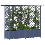 Vidaxl verhoogd bed met trellis en dak grijs 202 x 40 x 136 cm pp