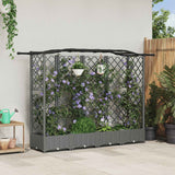Vidaxl verhoogd bed met trellis en dak lichtgrijs 203,5 x 40 x 123 cm