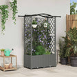 Vidaxl verhoogd bed met trellis en dak lichtgrijs 122 x 40 x 138 cm pp